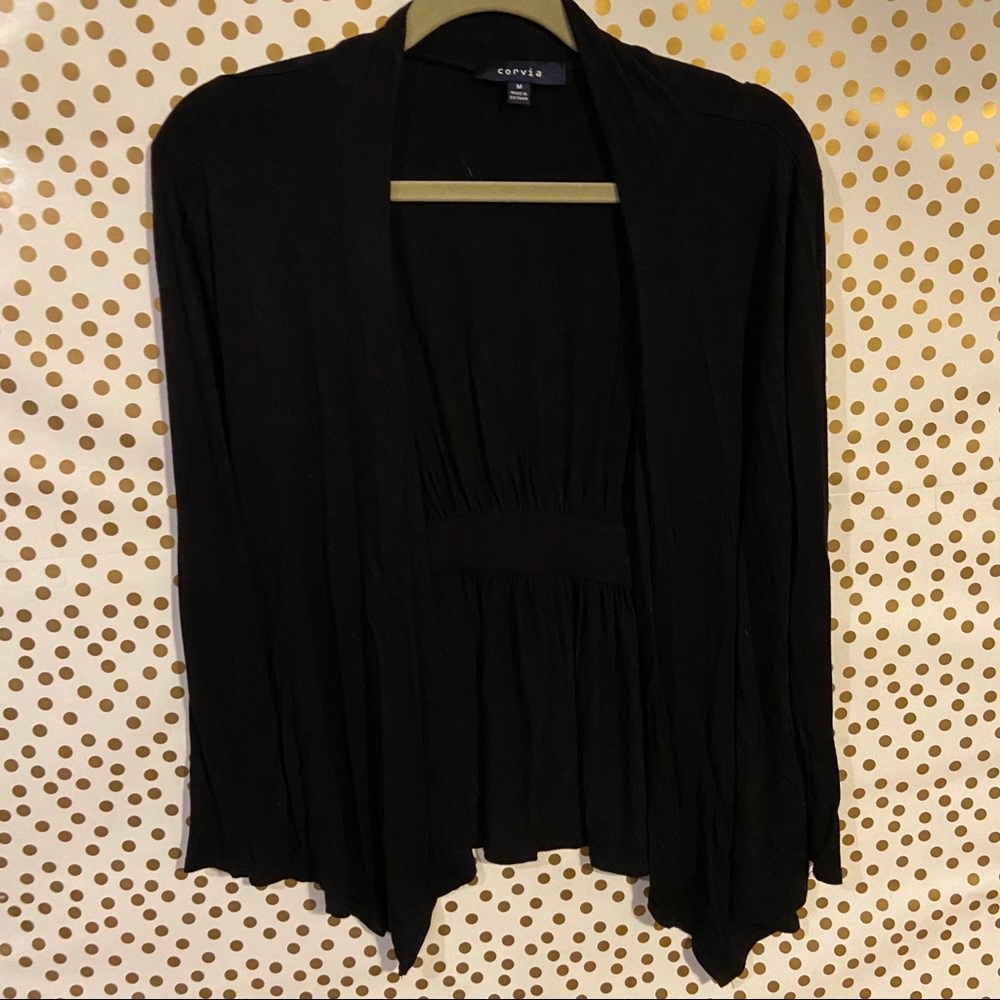 Black 3/4 sleeve cardigan